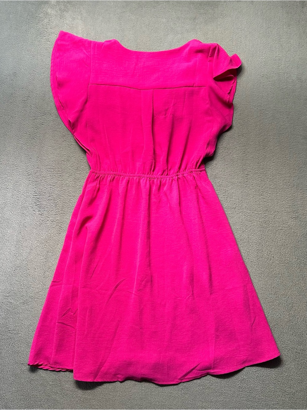 Monteau Los Angeles Womens Small Dress Pink Ruched Flutter Sleeve Mini NWT - Picture 2 of 12